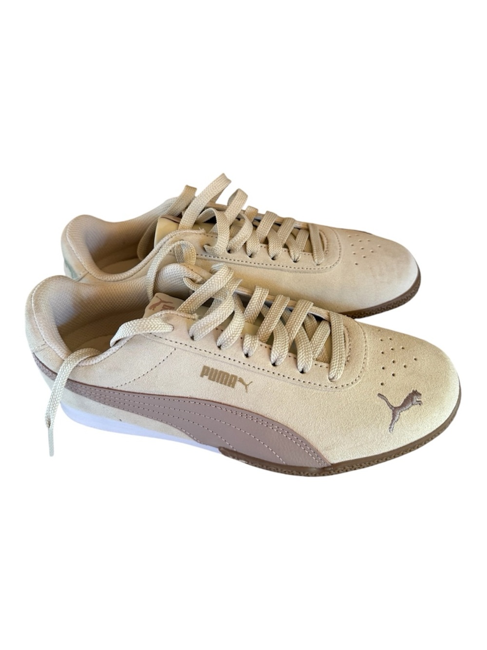 Puma Women’s Beige Suede Casual Sneakers